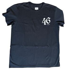 RAG & BONE Men’s Black Graphic “46” T-Shirt Size L Peru Cotton Streetwear NWOT